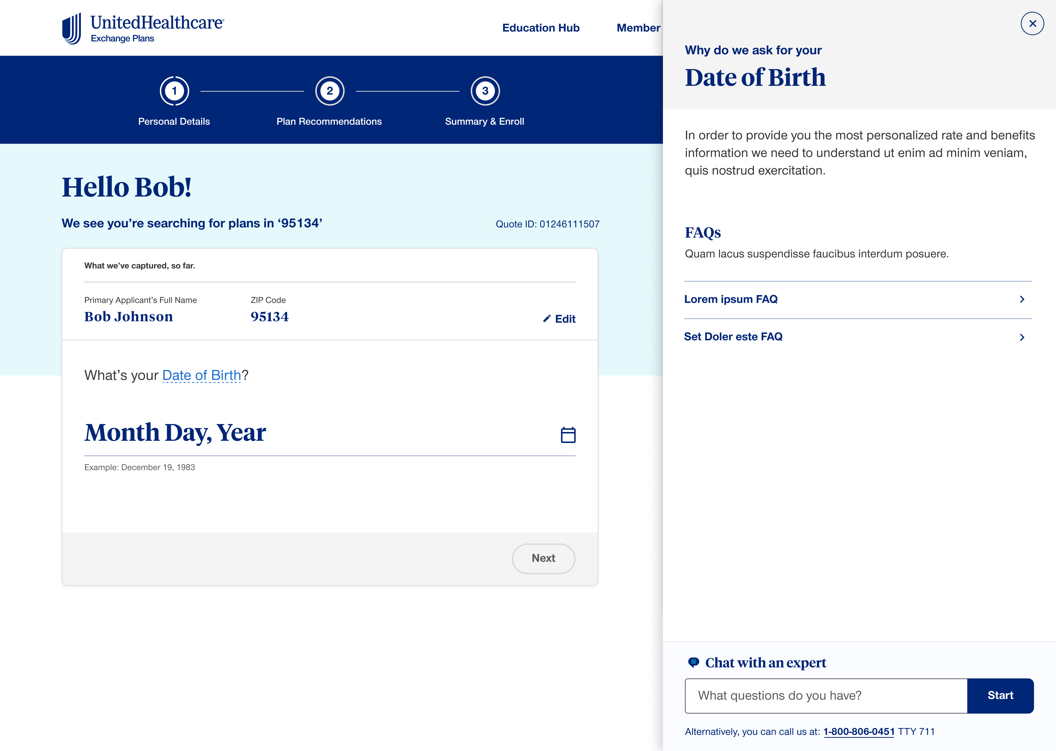 Enter Details - Step 2
